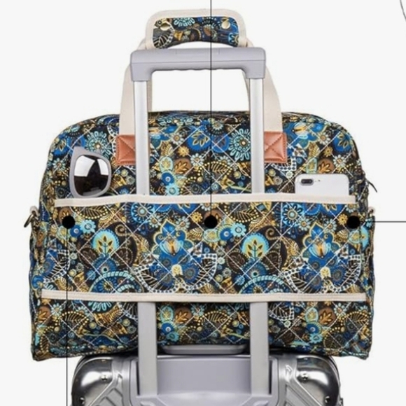Malirona Canvas Peacock Floral Travel Duffel Bag - Picture 6 of 16